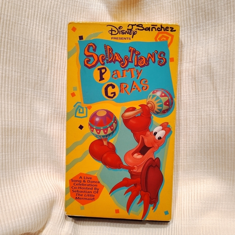 Disney Sebastian's Party Gras VHS Sing -A-Long Little Mermaid Collectible